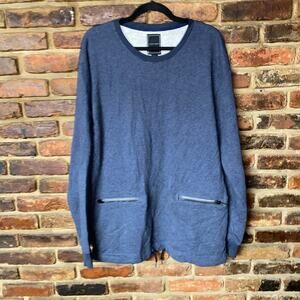 I Love Ugly Blue Oversized Pullover Terry Tunic Sweatshirt Women's Size Large